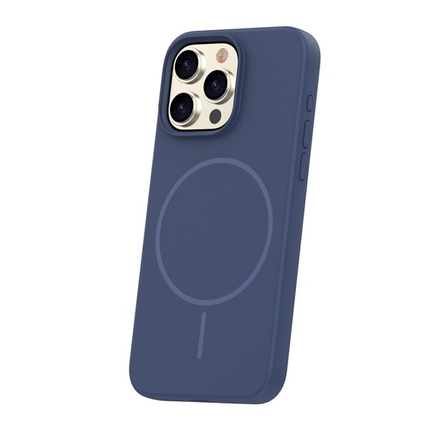 Silicone Thin Mag case for iPhone 15 Pro 6,1&quot dark blue