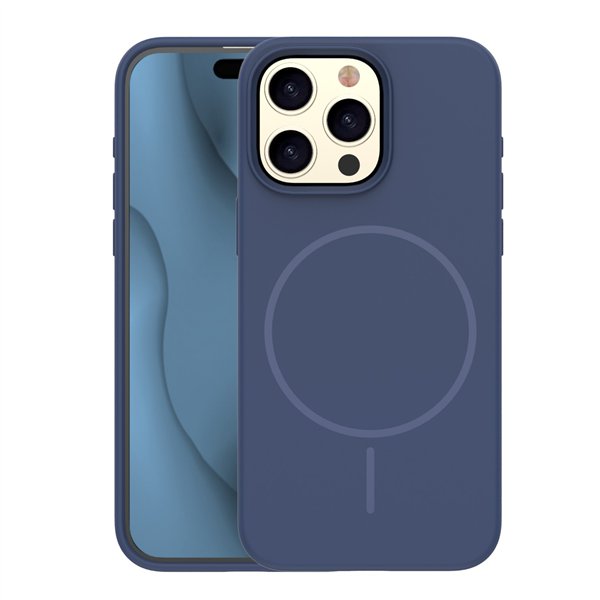 Silicone Thin Mag case for iPhone 15 Pro Max 6,7&quot dark blue