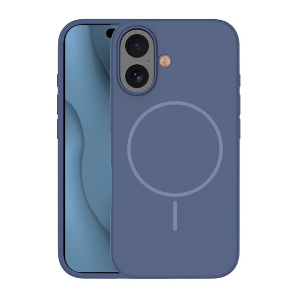 Silicone Thin Mag case for iPhone 16 6,1&quot dark blue