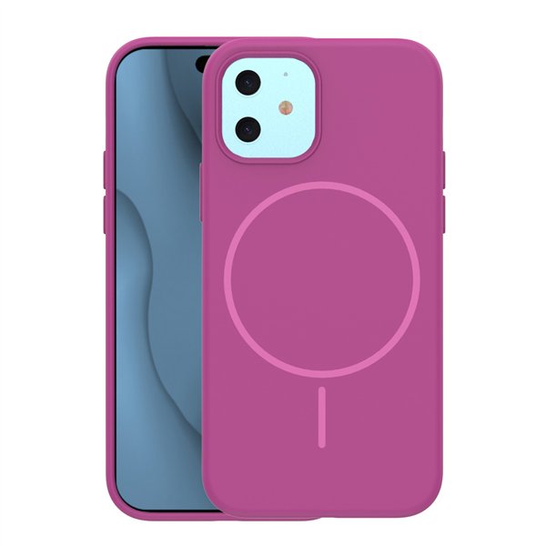 Silicone Thin Mag case for iPhone 12 / 12 Pro 6,1&quot fuschia