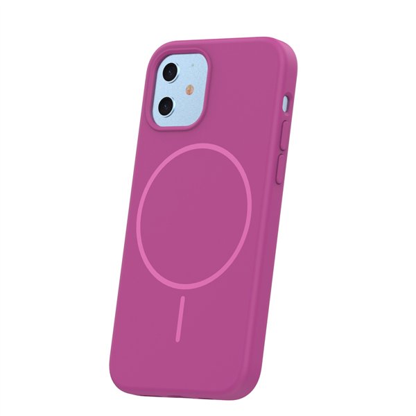 Silicone Thin Mag case for iPhone 12 / 12 Pro 6,1&quot fuschia