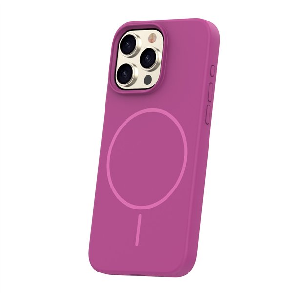 Silicone Thin Mag case for iPhone 15 Pro 6,1&quot fuschia