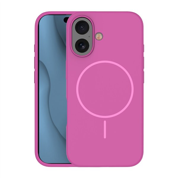 Silicone Thin Mag case for iPhone 16 6,1&quot fuschia