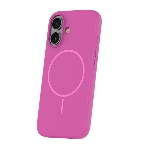 Silicone Thin Mag case for iPhone 16 6,1&quot fuschia