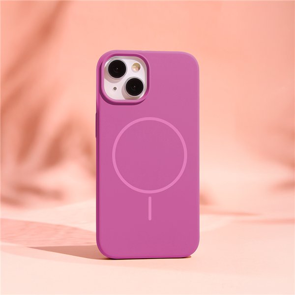 Silicone Thin Mag case for iPhone 16 6,1&quot fuschia