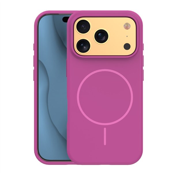 Silicone Thin Mag case for iPhone 17 Pro Max 6,9&quot fuschia