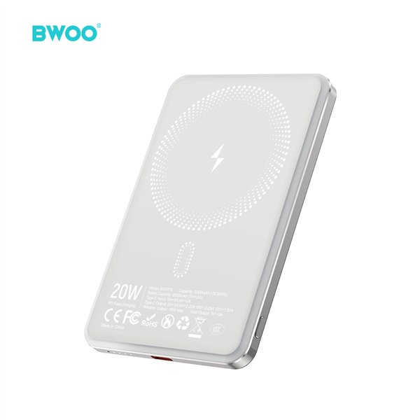 BWOO Ultra Slim Power Bank 5000mAh with magnetic charging P79 Gold