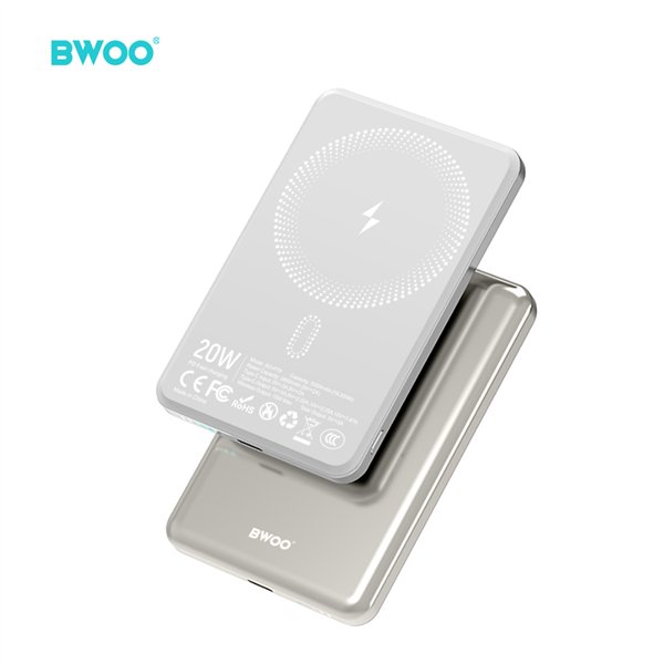 BWOO Ultra Slim Power Bank 5000mAh with magnetic charging P79 Gold