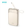 BWOO PD 20W 10000 mAh Power Bank With 2 Cables and Battery Display P80 gold