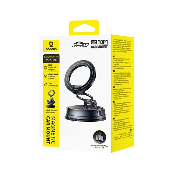 Baseus PrimeTrip VC2 Flex Magnetic Car Mount Suction Cup Version Black