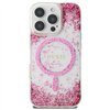 Guess HC Resin Bottom Glitter case for iPhone 16 Pro MagSafe pink
