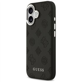 Guess Peony Hot Stamp Script MagSafe case for iPhone 17 black