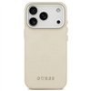 Guess Peony Hot Stamp Script MagSafe case for iPhone 17 Pro beige