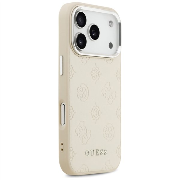 Guess Peony Hot Stamp Script MagSafe case for iPhone 17 Pro beige