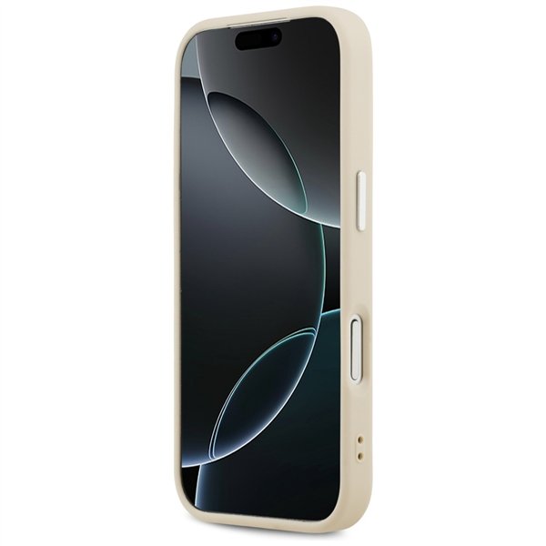 Guess Peony Hot Stamp Script MagSafe case for iPhone 17 Pro beige