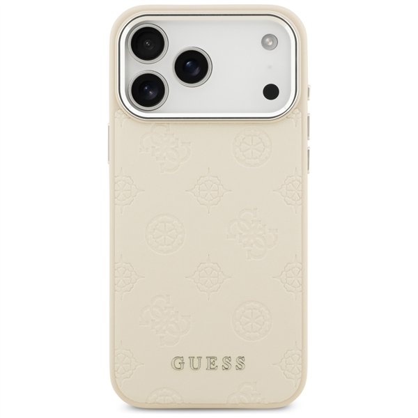 Guess Peony Hot Stamp Script MagSafe case for iPhone 17 Pro Max beige