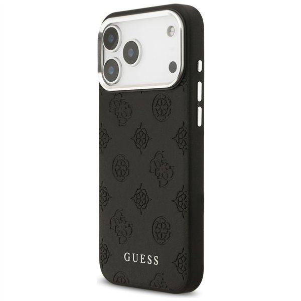 Guess Peony Hot Stamp Script MagSafe case for iPhone 17 Pro Max black