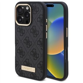 Guess GUHMP16XU4GPRK iPhone 16 Pro Max 6.9&quot black/black hardcase 4G Logo Plate MagSafe