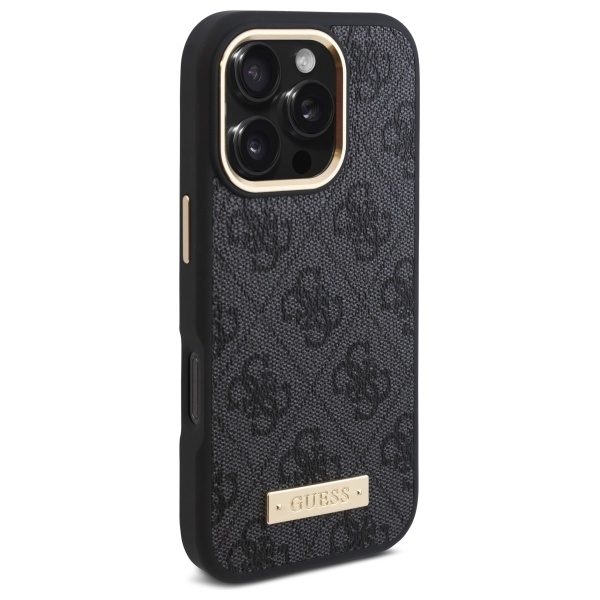Guess GUHMP16XU4GPRK iPhone 16 Pro Max 6.9&quot black/black hardcase 4G Logo Plate MagSafe