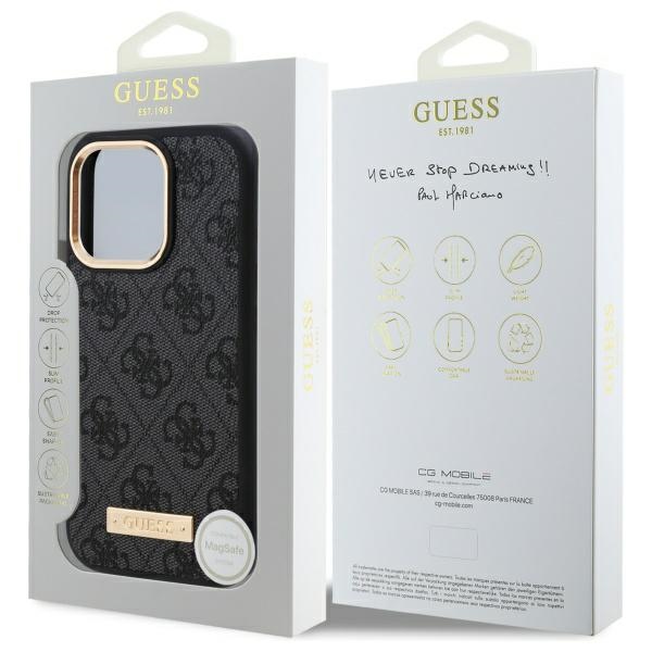 Guess GUHMP16XU4GPRK iPhone 16 Pro Max 6.9&quot black/black hardcase 4G Logo Plate MagSafe