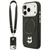Karl Lagerfeld Big Strap Choupette Metal Logo MagSafe case for iPhone 17 Pro black