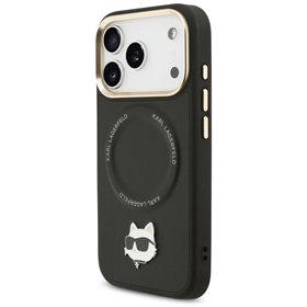 Karl Lagerfeld Big Strap Choupette Metal Logo MagSafe case for iPhone 17 Pro black