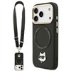 Karl Lagerfeld Big Strap Choupette Metal Logo MagSafe case for iPhone 17 Pro Max black