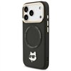 Karl Lagerfeld Big Strap Choupette Metal Logo MagSafe case for iPhone 17 Pro Max black