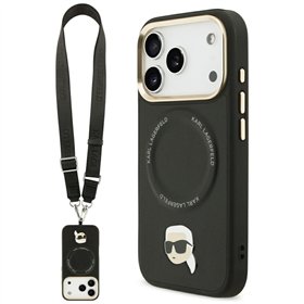 Karl Lagerfeld Big Strap Karl Metal Logo MagSafe case for iPhone 17 Pro Max black