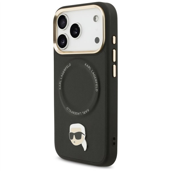 Karl Lagerfeld Big Strap Karl Metal Logo MagSafe case for iPhone 17 Pro Max black
