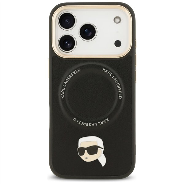 Karl Lagerfeld Big Strap Karl Metal Logo MagSafe case for iPhone 17 Pro Max black