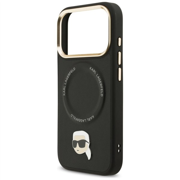 Karl Lagerfeld Big Strap Karl Metal Logo MagSafe case for iPhone 17 Pro Max black