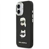 Karl Lagerfeld FW Grained Karl & Choupette Heads Pins & Logo case for iPhone 17 black