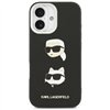 Karl Lagerfeld FW Grained Karl & Choupette Heads Pins & Logo case for iPhone 17 black