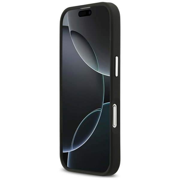 Karl Lagerfeld FW Grained Karl & Choupette Heads Pins & Logo case for iPhone 17 black