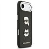 Karl Lagerfeld FW Grained Karl & Choupette Heads Pins & Logo case for iPhone Air black
