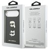Karl Lagerfeld FW Grained Karl & Choupette Heads Pins & Logo case for iPhone Air black