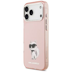 Karl Lagerfeld IML Aquarelle Choupette & Logo MagSafe case for iPhone 17 Pro pink