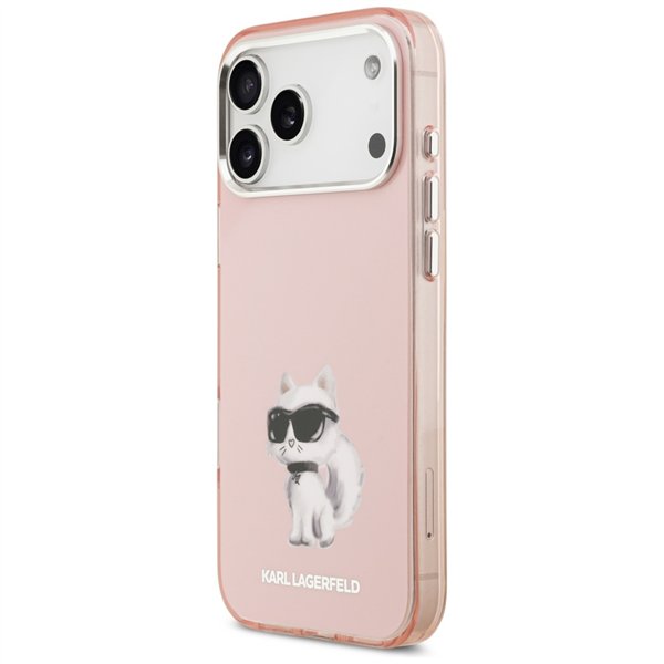 Karl Lagerfeld IML Aquarelle Choupette & Logo MagSafe case for iPhone 17 Pro pink