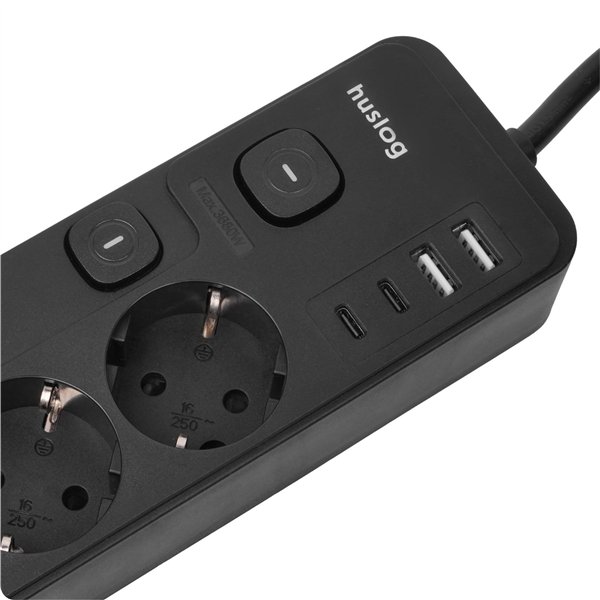 Huslog Power strip with 5 switches