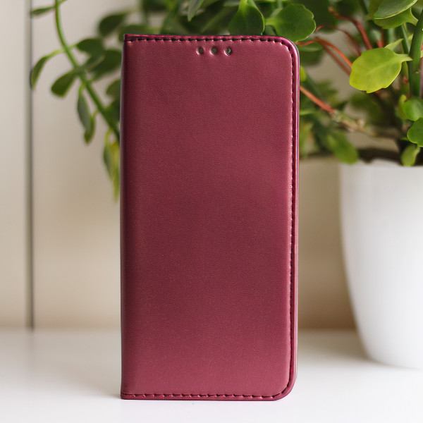 Smart Magnetic case for Oppo A6 Pro 5G burgundy