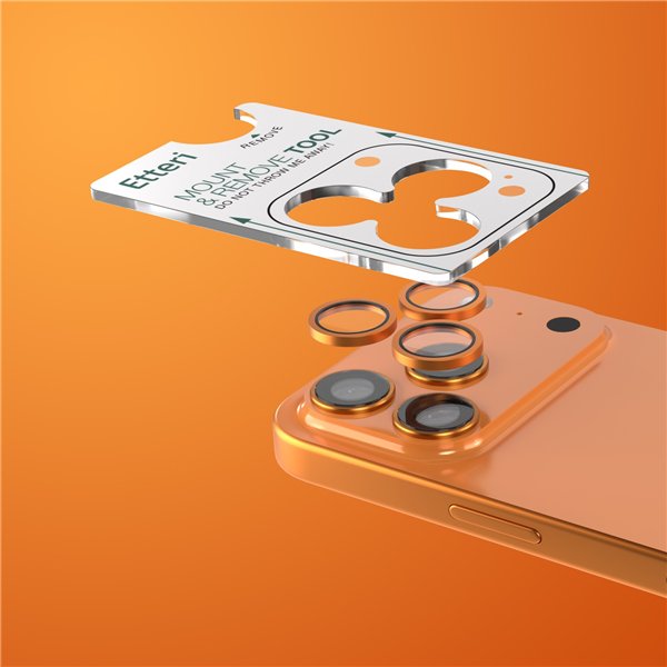 Etteri camera lens protector for iPhone 17 Pro / 17 Pro Max orange
