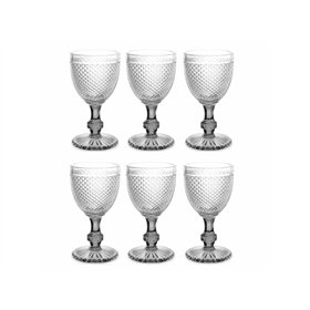 Wine glasses with crystal pattern, 330 ml, 6 pcs 