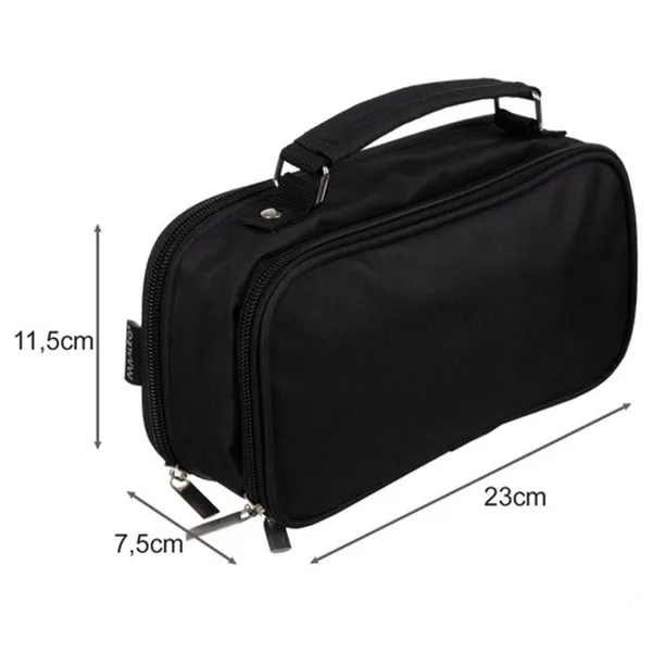 Double extendable pencil case - black Maaleo 24516