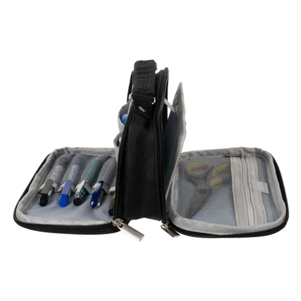 Double extendable pencil case - black Maaleo 24516
