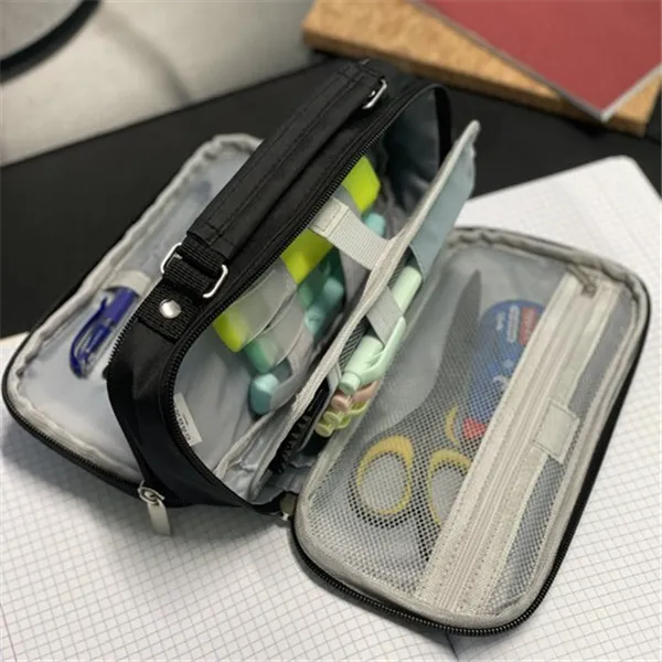 Double extendable pencil case - black Maaleo 24516