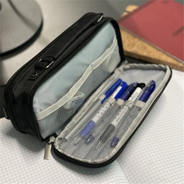 Double extendable pencil case - black Maaleo 24516