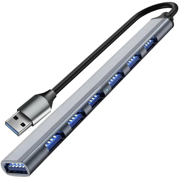 Izoxis 24374 USB-keskitin - 1 portti 3.2 + 6 porttia 2.0