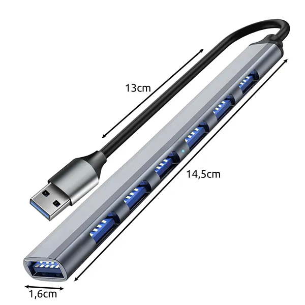 HUB USB- 1 port 3.2 + 6 ports 2.0 Izoxis 24374