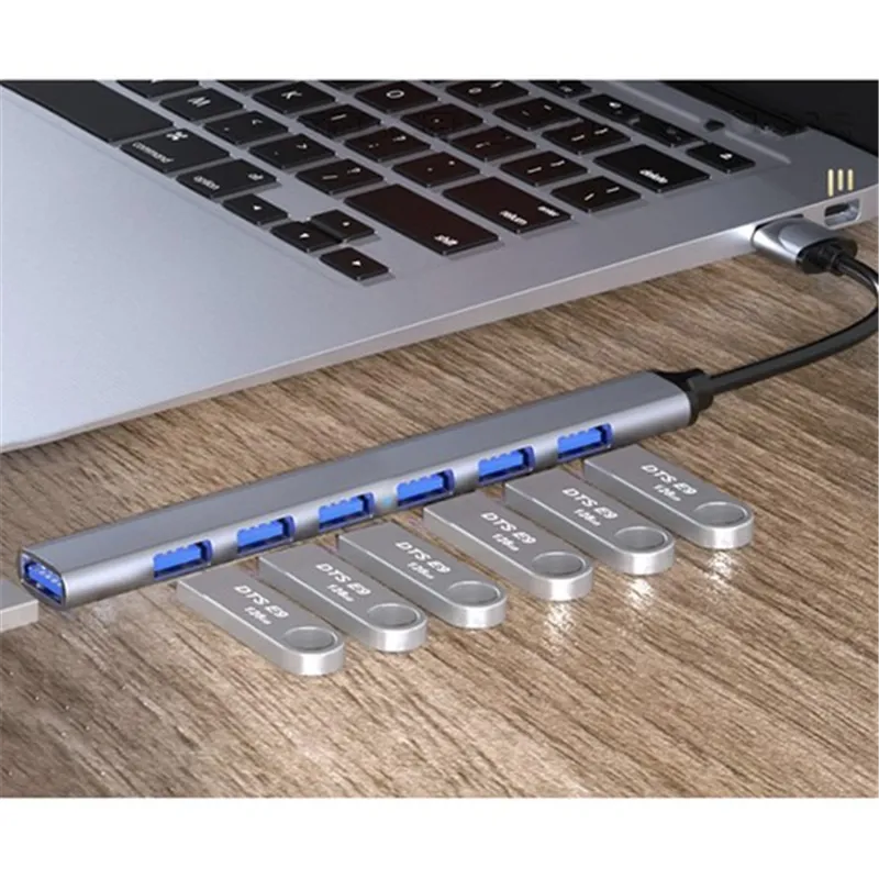 Izoxis 24374 USB-keskitin - 1 portti 3.2 + 6 porttia 2.0